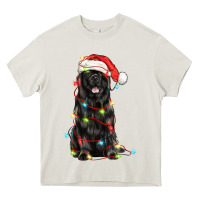 Cream christmas newfoundland dog Heavy Core Tee - LillyAllenDesigns