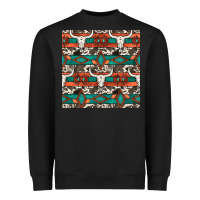 Black native american aztec seamless pattern 3 Heavyweight Sweatshirt - BundleAndBundleShop