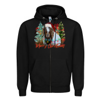 Black merry Christmas goat Zipper Hoodie - CowhideDigitalArt