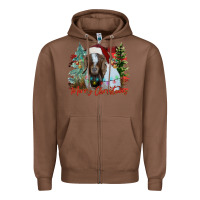 Chestnut merry Christmas goat Zipper Hoodie - CowhideDigitalArt