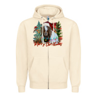 Sandshell merry Christmas goat Zipper Hoodie - CowhideDigitalArt