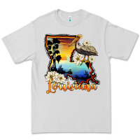 Dove Grey louisiana  sunset map magnolia Premium Tee - BarkalooDesign