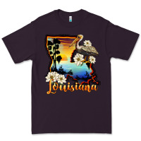 Plum louisiana  sunset map magnolia Premium Tee - BarkalooDesign