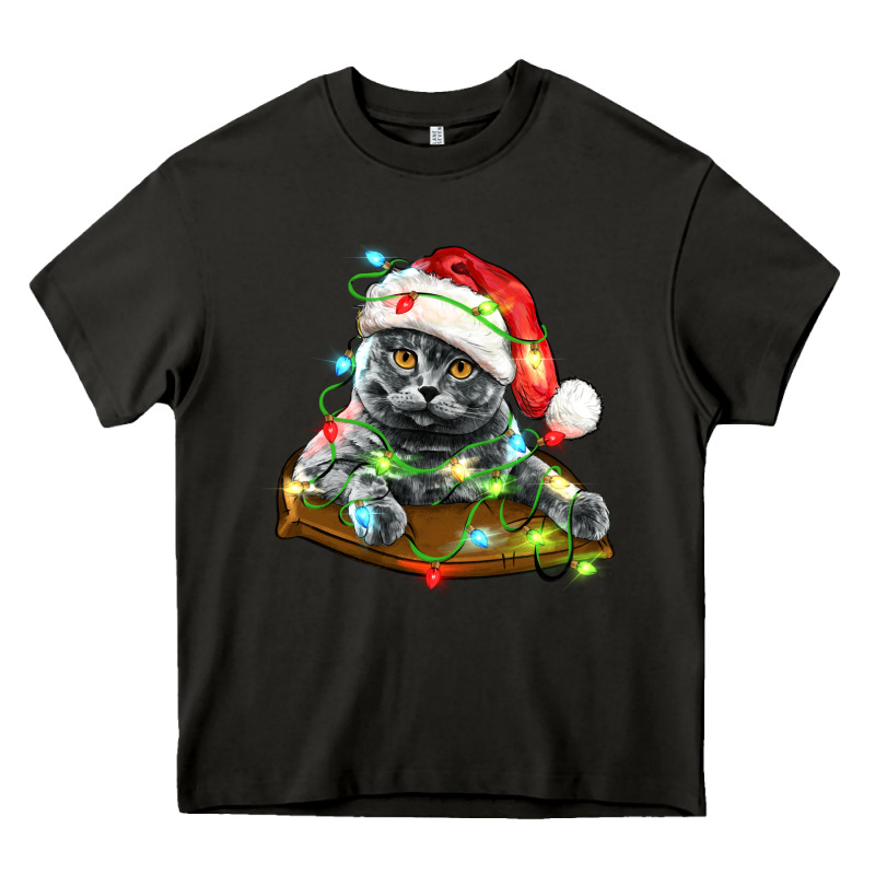 Christmas Scottish Fold Cat Heavy Core Tee by LillyAllenDesigns | Teevron