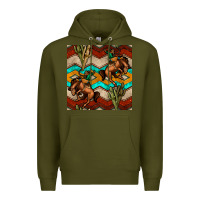 Army Green native american aztec seamless pattern 5 Premium Hoodie - BundleAndBundleShop