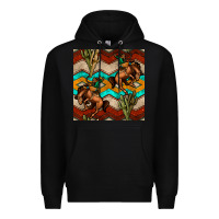 Black native american aztec seamless pattern 5 Premium Hoodie - BundleAndBundleShop
