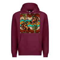 Burgundy native american aztec seamless pattern 5 Premium Hoodie - BundleAndBundleShop