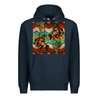 Navy native american aztec seamless pattern 5 Premium Hoodie - BundleAndBundleShop