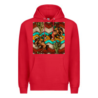 Red native american aztec seamless pattern 5 Premium Hoodie - BundleAndBundleShop