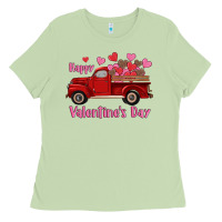 Matcha happy valentine's day truck hearts Ladies Tee - RanaPortraitStore
