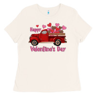 Happy Valentine's Day Truck Hearts Ladies Tee | Teevron