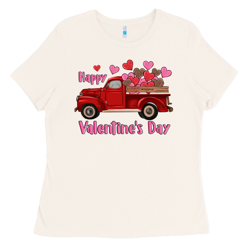 Happy Valentine's Day Truck Hearts Ladies Tee by RanaPortraitStore | Teevron
