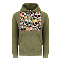 Vintage Olive cinco de mayo skull Vintage Hoodie - CowGirlArtShop