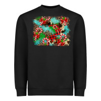 Black Christmas Plaid Turquoise Glitter Cowhide Heavyweight Sweatshirt - FaDigitalArtStudio