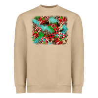 Mushroom Christmas Plaid Turquoise Glitter Cowhide Heavyweight Sweatshirt - FaDigitalArtStudio