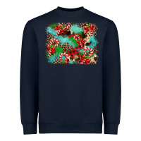 Navy Christmas Plaid Turquoise Glitter Cowhide Heavyweight Sweatshirt - FaDigitalArtStudio
