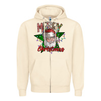 Sandshell festive santa claus greeting Zipper Hoodie - CowhideDigitalArt