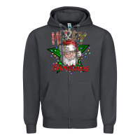 Smoke festive santa claus greeting Zipper Hoodie - CowhideDigitalArt
