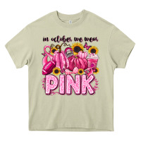 Mossy in october we wear pink football Heavy Core Tee - LillyAllenDesigns