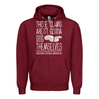 Burgundy Clam Diggers Funny Quote Gift Long Beach Peninsula Zipper Hoodie - minhPixels
