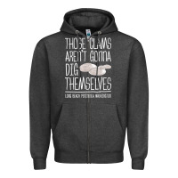 Charcoal Heather Clam Diggers Funny Quote Gift Long Beach Peninsula Zipper Hoodie - minhPixels