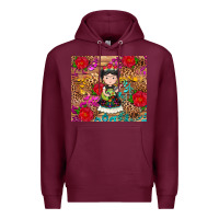 Burgundy Mexican girl Premium Hoodie - RanaPortraitStore