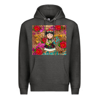 Charcoal Heather Mexican girl Premium Hoodie - RanaPortraitStore