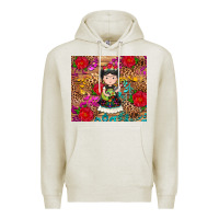 Oatmeal Heather Mexican girl Premium Hoodie - RanaPortraitStore