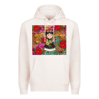 Pale Pink Mexican girl Premium Hoodie - RanaPortraitStore