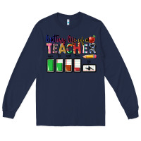 Navy battery life of teacher Long Sleeve Tee - CowGirlArtShop