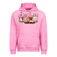 Fuchsia Pink pig coffee cups Urban Hoodie - AdoDesignShop