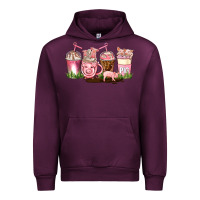 Mauve Wine pig coffee cups Urban Hoodie - AdoDesignShop