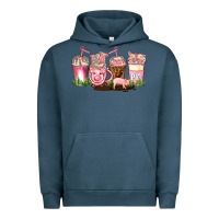Pigment Midnight Navy pig coffee cups Urban Hoodie - AdoDesignShop