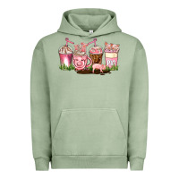 Pigment Oil Green pig coffee cups Urban Hoodie - AdoDesignShop