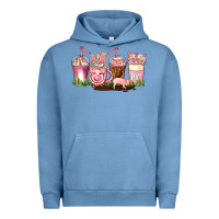 Pigment Pebble Blue pig coffee cups Urban Hoodie - AdoDesignShop