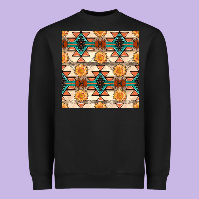 Native American Aztec Seamless Pattern 1 Heavyweight Sweatshirt Designed By Bundleandbundleshop