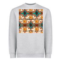 Heather Grey native american aztec seamless pattern 1 Heavyweight Sweatshirt - BundleAndBundleShop