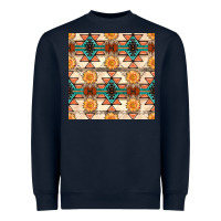 Navy native american aztec seamless pattern 1 Heavyweight Sweatshirt - BundleAndBundleShop