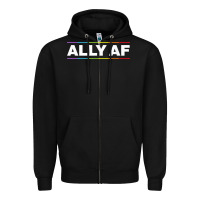 Black Ally AF Pride Rainbow Shirt  Proud LGBTQ Ally TShirt Zipper Hoodie - minhPixels