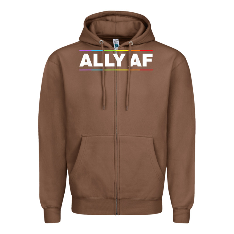 Ally Af Pride Rainbow Shirt  Proud Lgbtq Ally Tshirt Zipper Hoodie by minhPixels | Teevron