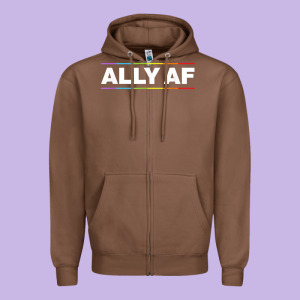 Ally Af Pride Rainbow Shirt  Proud Lgbtq Ally Tshirt Zipper Hoodie Designed By Minhpixels