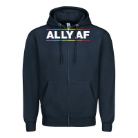 Navy Ally AF Pride Rainbow Shirt  Proud LGBTQ Ally TShirt Zipper Hoodie - minhPixels