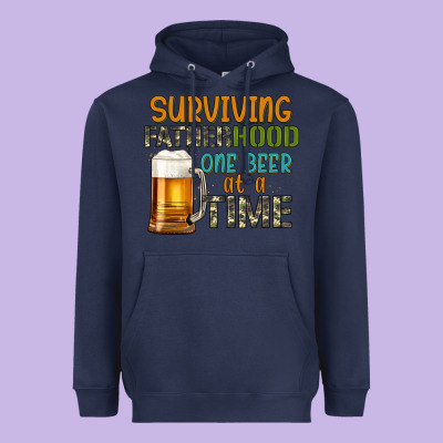 Surviving Fatherhood One Beer At A  Time Heavyweight Hoodie Designed By Artiststas