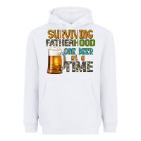 White surviving fatherhood one beer at a  time Heavyweight Hoodie - Artiststas