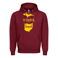 Burgundy Up Yours State Of Ohio Funny Anti Oh Pro Michigan Meme Zipper Hoodie - minhPixels