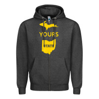 Charcoal Heather Up Yours State Of Ohio Funny Anti Oh Pro Michigan Meme Zipper Hoodie - minhPixels