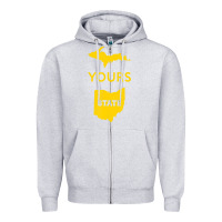 Heather Grey Up Yours State Of Ohio Funny Anti Oh Pro Michigan Meme Zipper Hoodie - minhPixels