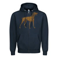 Navy Vizsla Dog Owner Funny Gift I Love My Vizsla Dog Vizsla Zipper Hoodie - minhPixels