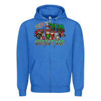 True Royal merry christmas  truck Zipper Hoodie - CowhideDigitalArt