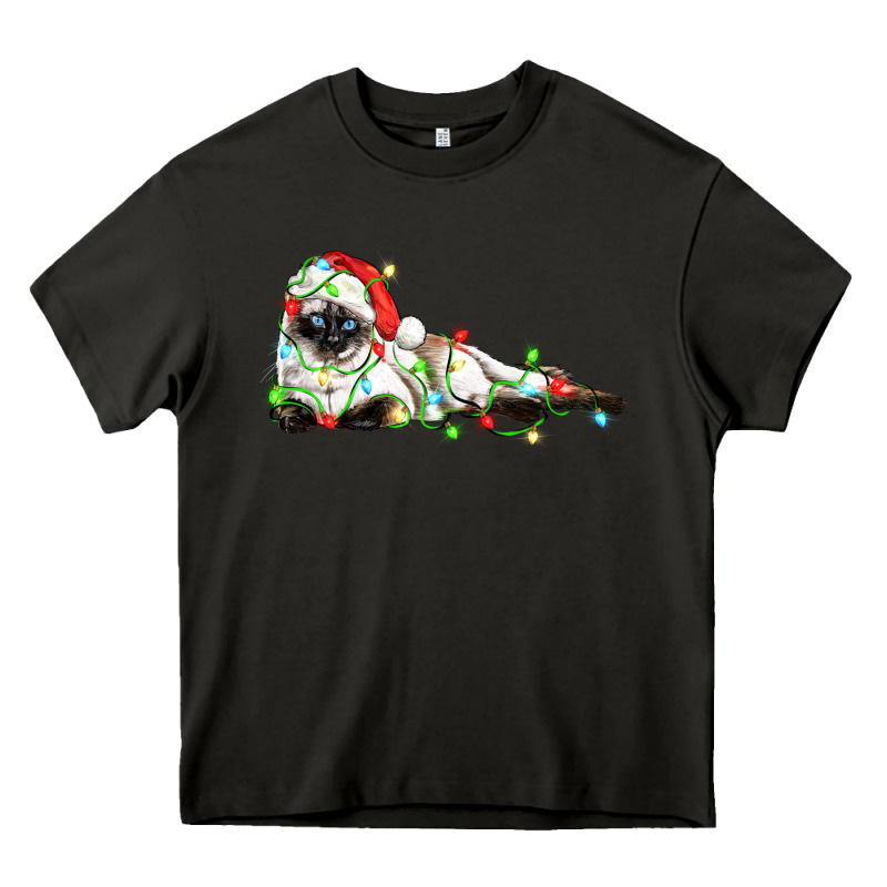 Christmas Siamese Cat Heavy Core Tee by LillyAllenDesigns | Teevron